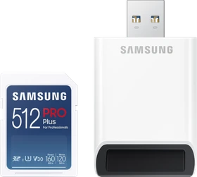 Samsung PRO Plus for Professionals R160/W120 512GB USB-Kit, UHS-I U3, Class 10
