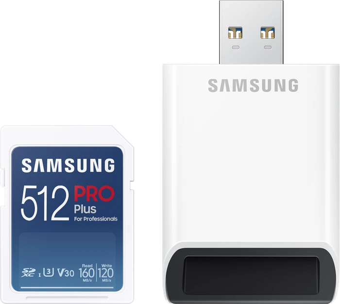 Samsung PRO Plus for Professionals R160/W120 512GB USB-Kit, UHS-I U3, Class 10