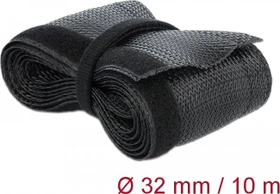 DeLOCK Geflechtschlauch mit Klettverschluss, 32mm, 10m, schwarz