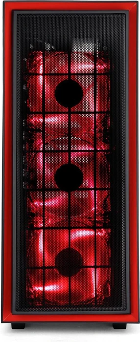 SilverStone Redline Series RL06 GP schwarz/rot, Glasfenster, Lüfter LED rot