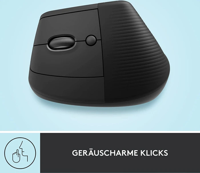 Logitech Lift Left Vertical Ergonomic Mouse, Graphite, Linkshänder, Logi Bolt, USB/Bluetooth