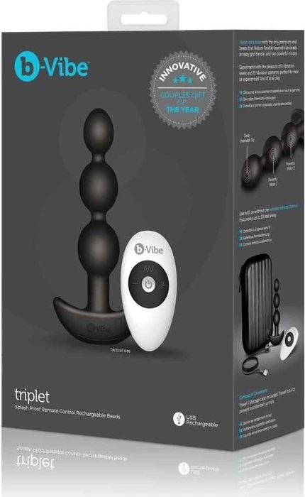 b-Vibe Triplet Anal Beads schwarz