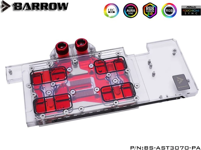 Barrow NVIDIA RTX 3070 LRC 2.0 Full Coverage GPU Water Block, ASUS TUF 3070 Aurora