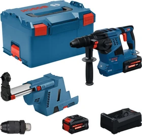 Bosch Professional PRO GBH 18V-28 F Akku-Bohr-/Meißelhammer inkl. L-Boxx + 2 Akkus 8.0Ah + Absaugsystem
