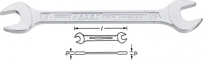 Hazet 450NA-1X1.1/8VKH Doppelmaulschlüssel zöllig, 1"x1.1/8"x284.2mm