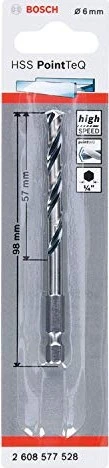 Bosch Professional HSS PointTeQ Spiralbohrer, 6x57x98mm, 1 Stück