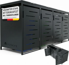 Juskys Metall Mülltonnenbox Arel 4er