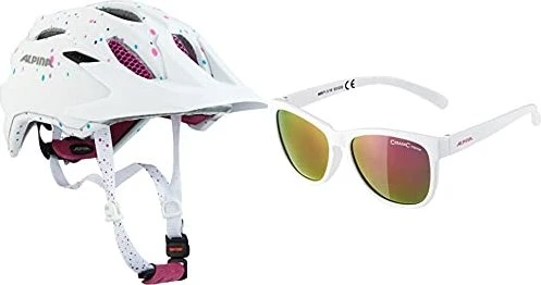 Alpina Carapax Jr. Kinderhelm white polka dots
