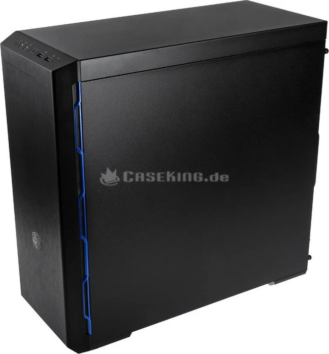 Cooler Master MasterBox MB600L schwarz/blau, Acrylfenster, mit 5.25" Schacht