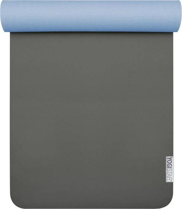 Yogistar Pro 183x61x0.6cm Yogamatte grau/blau