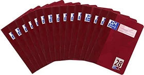 Oxford Schulheft, A5, Lineatur 28, pflaume, 16 Blatt, 15er-Pack