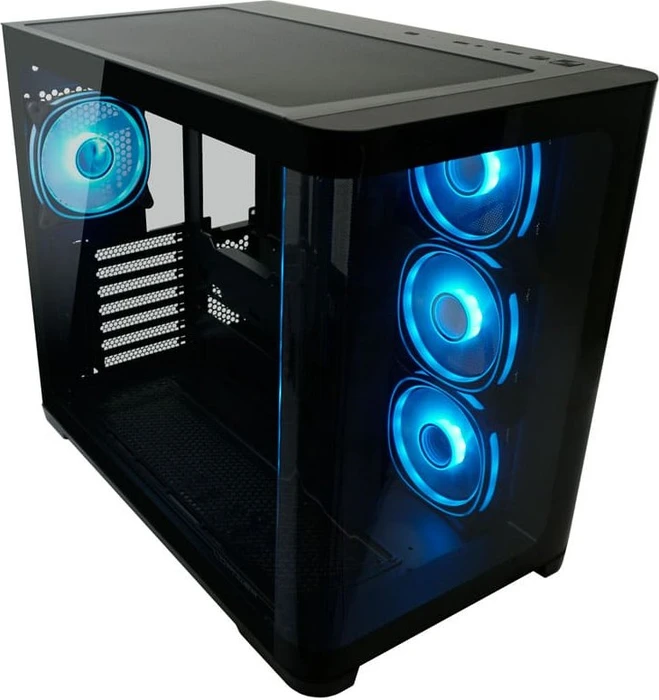 LC-Power Gaming 8001B Pro-Storm Dark, schwarz, Glasfenster, schallgedämmt