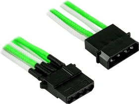 Nanoxia 4-Pin-Molex auf 3x 4-Pin-Molex 30cm, sleeved grün/weiß (NX43A30GW)