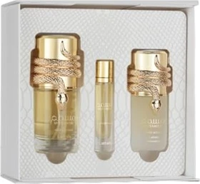 Lattafa Musamam White Intense EdP 100ml + EdP 12ml + Shower Gel 100ml Duftset