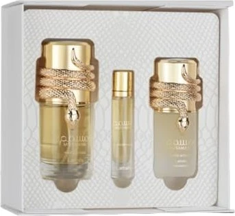 Lattafa Musamam White Intense EdP 100ml + EdP 12ml + Shower Gel 100ml Duftset