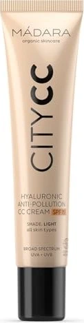 Madara City CC Hyaluronic Anti-Pollution CC Cream light beige LSF15, 40ml