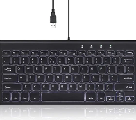 Perixx Periboard-429, schwarz, LEDs weiß, USB, US (11684)