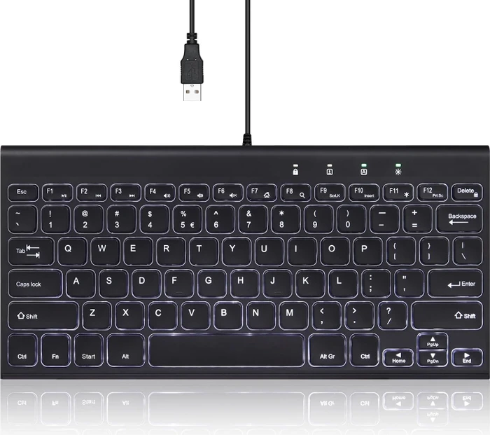 Perixx Periboard-429, schwarz, LEDs weiß, USB, US
