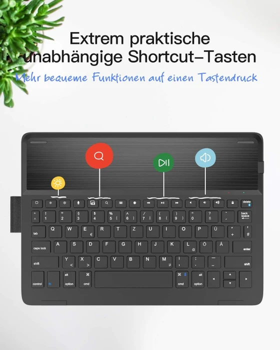 Inateck Ultraleicht Tastatur für iPad 7/iPad 8/iPad 9, iPad Air 3, iPad Pro 10.5, schwarz, DE