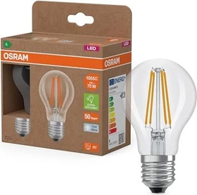 Osram Ledvance LED Classic A 75 Filament 5W/840 E27 Clear, 2 Stück