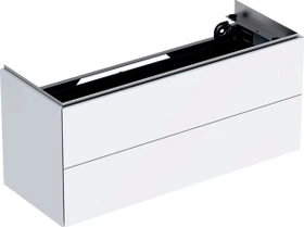 Geberit ONE Unterschrank für Waschtisch, mit zwei Schubladen, verkürzte Ausladung, 89cm, weiß/lackiert hochglanz