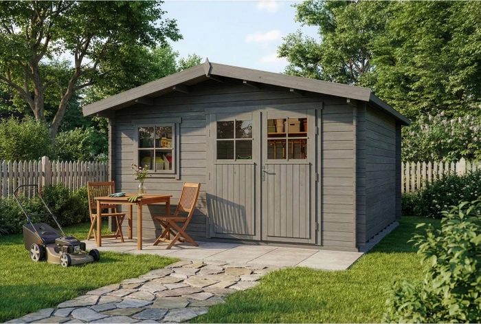 Alpholz Gartenhaus Valeria-28 428x427cm grau