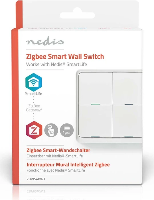 Nedis SmartLife Wandschalter, 4-fach, Funkschalter