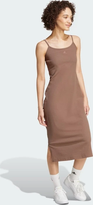 adidas ALL SZN Rib Fitted Midi Kleid earth strata (Damen)