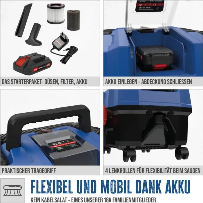Güde NTST 18-201-05 Akku-Nass-/Trockensauger inkl. Akku 2.0Ah