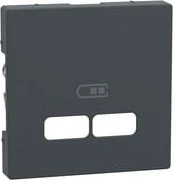 Merten System M Zentralplatte für USB Ladestation-Einsatz, anthrazit
