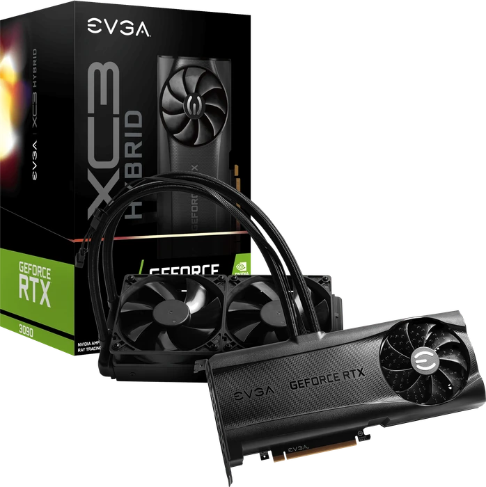 EVGA GeForce RTX 3090 XC3 Ultra Hybrid Gaming, 24GB GDDR6X, HDMI, 3x DP