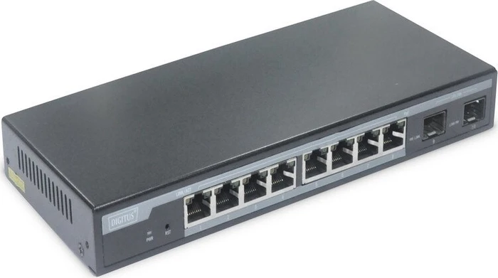 Digitus Professional DN-953 Desktop Gigabit Managed Switch, 8x RJ-45, 2x SFP, 86W PoE+