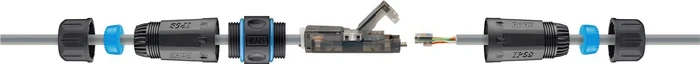 Wentronic Goobay Verbinder für Netzwerkkabel, Cat6a UTP Modularstecker, Outdoor
