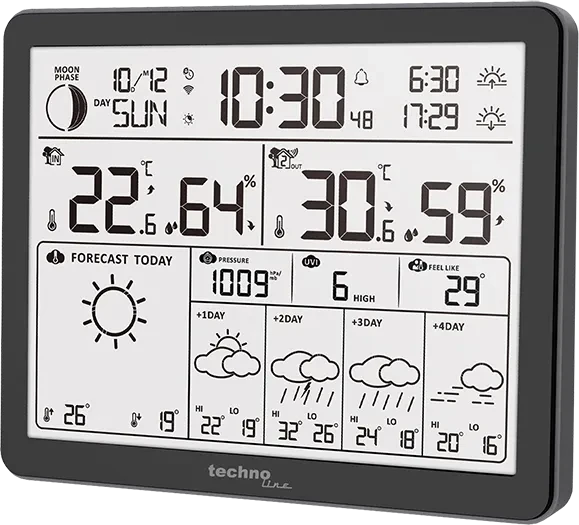 technoline WD 3000 Funkwetterstation schwarz, digital