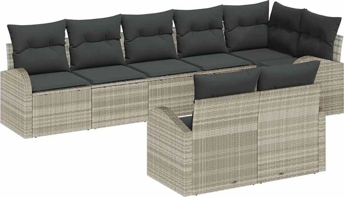 vidaXL Polyrattan Gartensofa Lounge-Set, 8-tlg.