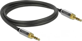 DeLOCK 3.5mm Klinke 3-Pin [Stecker] auf 3.5mm 3-Pin Klinke [Stecker], mit 2x Schraubadapter auf 6.35mm, schwarz 1m