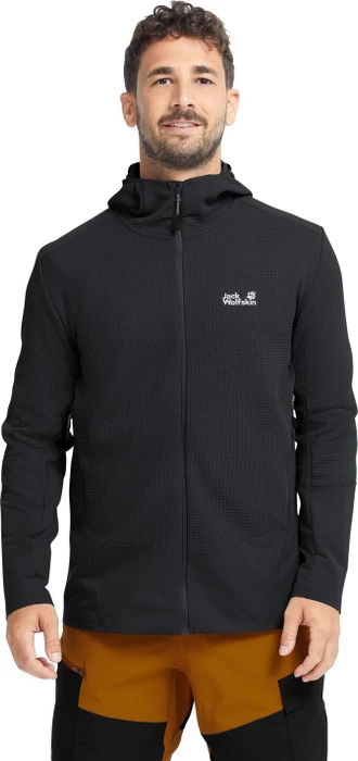 Jack Wolfskin Ridge Hike Hooded Fz Jacke schwarz (Herren)