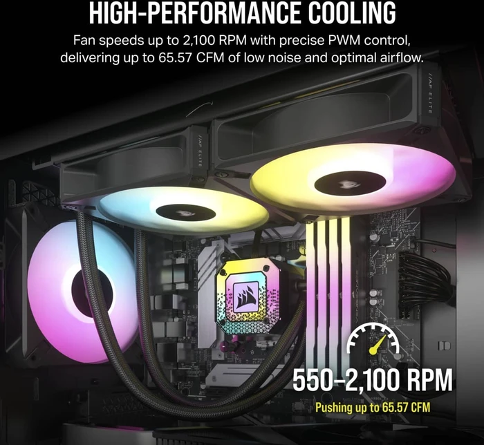Corsair AF Series iCUE AF120 RGB Elite Triple Fan Kit, schwarz, LED-Steuerung, 120mm, 3er-Pack