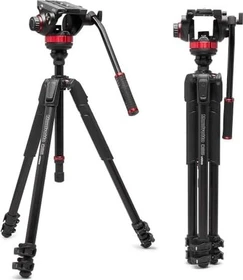 Manfrotto 055 Alu Video-Stativ + 502 Fluidkopf