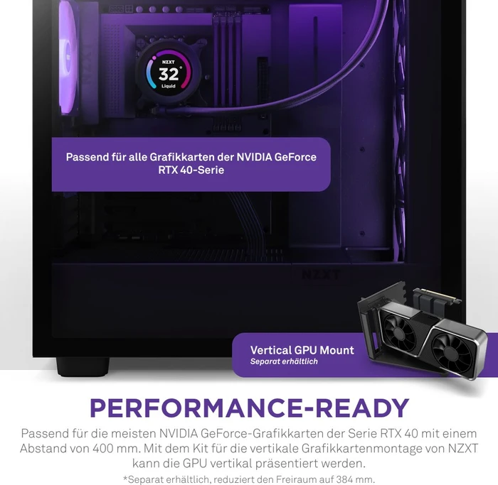 NZXT H7 Flow RGB Black, schwarz, Glasfenster