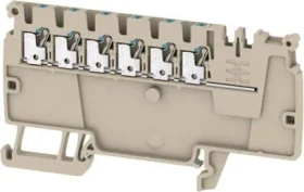 Weidmüller AAP11 1.5 LI BL Verteiler-Reihenklemmen, PUSH IN, 1.5 mm², 500 V, 17.5 A, dunkelbeige