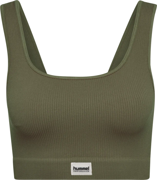 hummel Pulse Rib Sport-BH dusty olive (Damen)