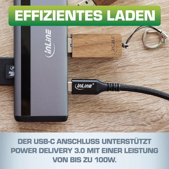 InLine 8-in-1 Multi-Hub mit 100W PD 3.0, USB-C 3.0 [Stecker]