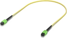 Ubiquiti UniFi MPO-12 Typ B female 100G Patchkabel, OS2, 1x MPO-APC Stecker/1x MPO-APC Stecker, 0.5m, gelb