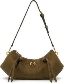 Guess Allegra Wildleder Schultertasche olive