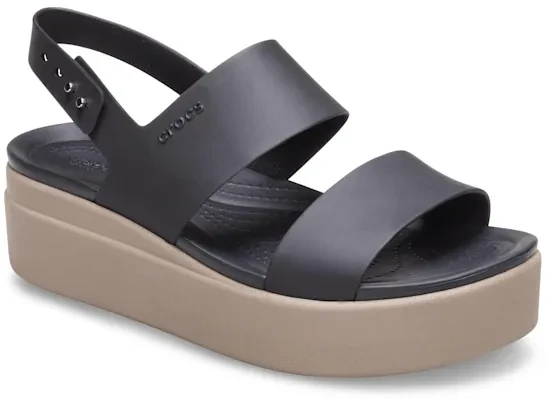 Crocs Brooklyn Low Wedge black/mushroom (Damen)