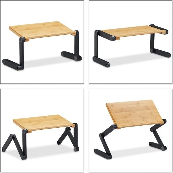Relaxdays 2in1 Bettisch und Stehpult, Notebook-Stand bis 15", grau
