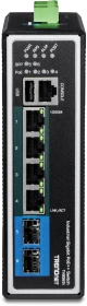 TRENDnet TI Hardened Industrial Railmount Gigabit Managed Switch, 4x RJ-45, 2x SFP, 360W PoE++ (TI-BG62i)