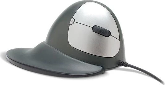 Goldtouch Semi-Vertical Mouse schwarz/silber, Rechtshänder, Medium, USB