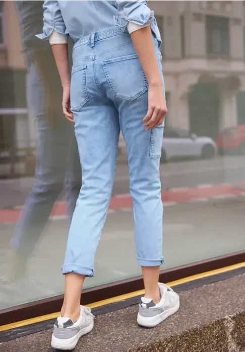 Street One Studio Tapered Leg Casual Jeans light bleached wash (Damen)
